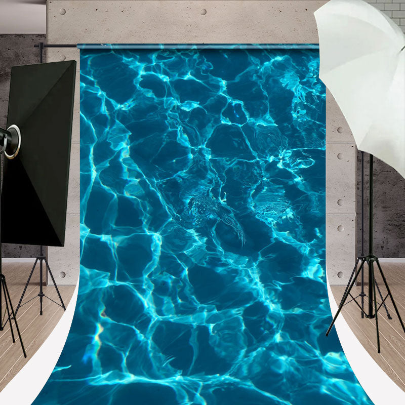 Aperturee - Blauer Glanz Wasserwellen Textur Fotografie Hintergrund