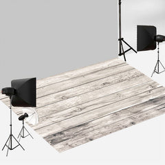 Aperturee - Weiß grauer hölzerner Fotokabinen Bodenhintergrund