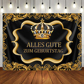 Schwarz Gold königlich Krone Geburtstag Hintergrund