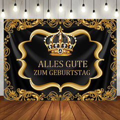 Schwarz Gold königlich Krone Geburtstag Hintergrund