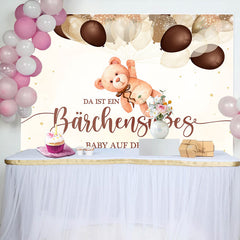 Bärig Niedlich Baby An Die Weg Baby Dusche Hintergrund