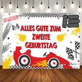 Schnell Rennen Auto 2 Geburtstag Hintergrund Für Junge