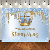 Funkeln Blau Willkommen Prinz Baby Dusche Hintergrund
