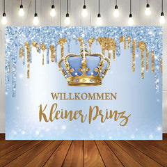 Funkeln Blau Willkommen Prinz Baby Dusche Hintergrund