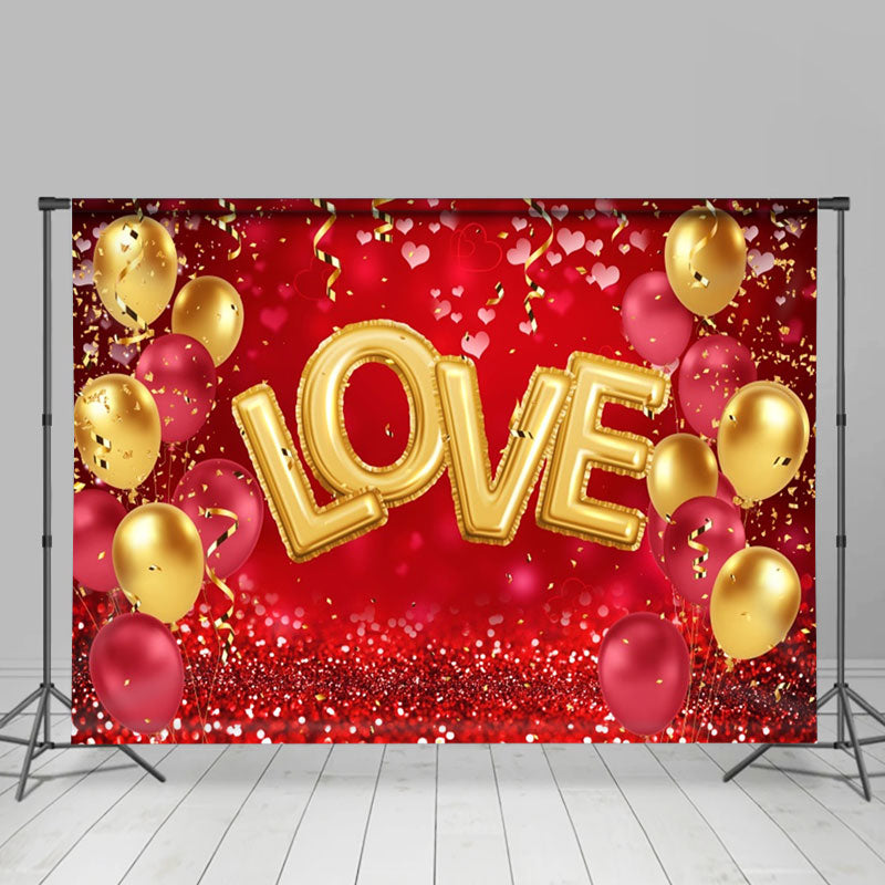 Aperturee - Rotgoldener Luftballon Konfetti Valentinstag Hintergrund