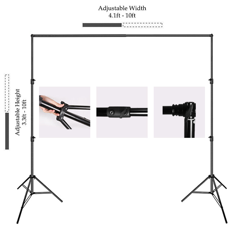 Aperturee - 10X10FT verstellbarer Fotohintergrundständer aus Metall
