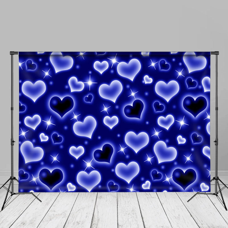 Aperturee - Blauer Bokeh Herz Valentinstag Portrait Hintergrund