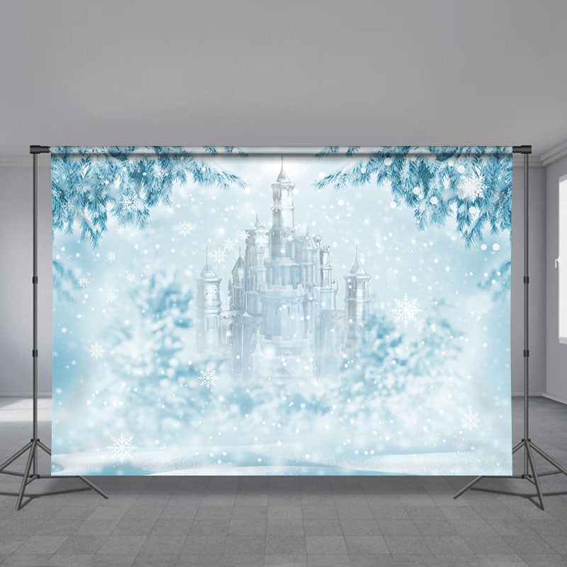 Aperturee - Blau Castle Frozen Welt Winterszenen Hintergrund