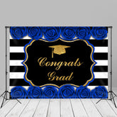 Aperturee - Blau Roses Stripe Herzlichen Glückwunsch Grad Photo Booth Hintergrund