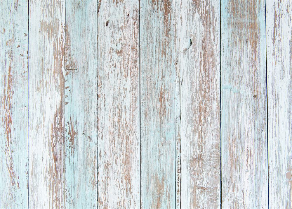 Aperturee - Blau weiß lackierte Holz Gummi Bodenmatte für Fotos