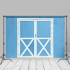 Aperturee - Blauer Holzwand und Türfeder Fotohintergrund zum Selbermachen