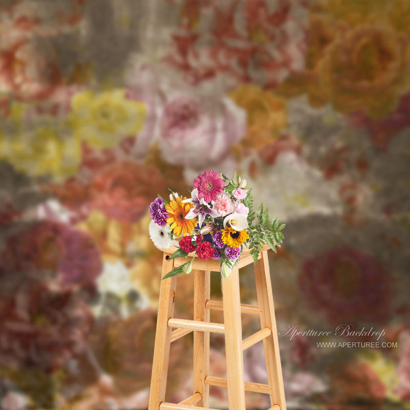 Aperturee - Blumenstrauß Vintage Ölgemälde Fine Art Foto Hintergrund