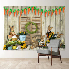 Aperturee - Hase Papagei Holzeier Frohe Ostern Hintergrund