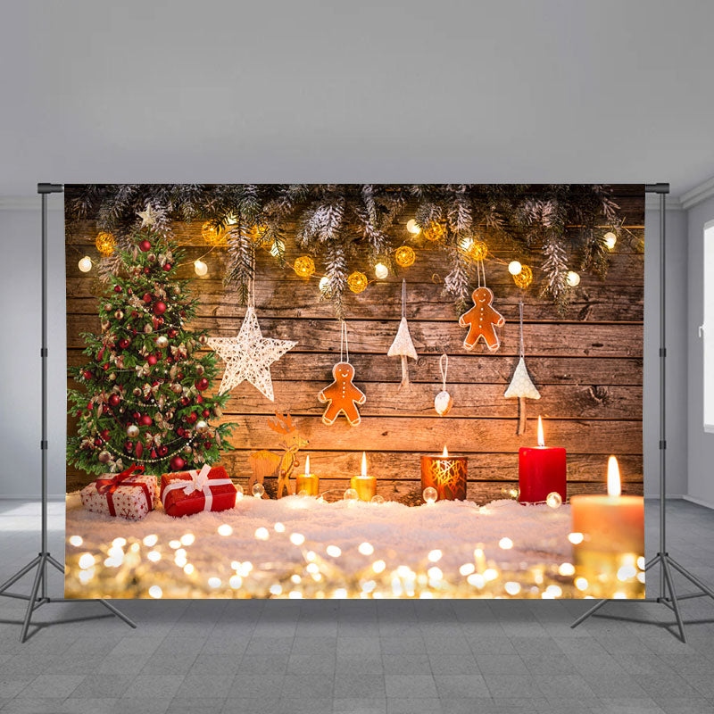 Aperturee - Kerzenflecken Ingwermann Weihnachtskulisse aus Holz