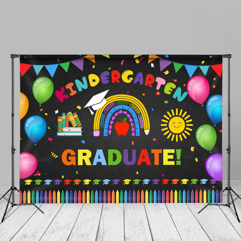 Aperturee - Bunter Ballon Kreide Kindergarten Absolventen Fotohintergrund