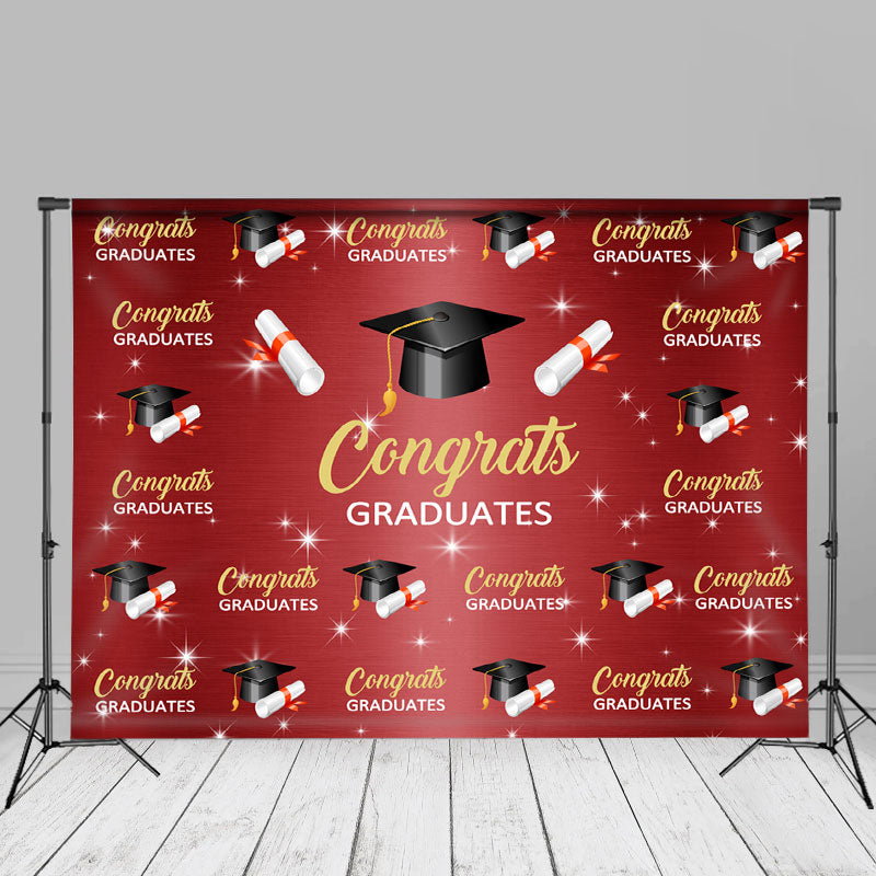 Aperturee - Herzlichen Glückwunsch Absolvent Mortarboard roter Hintergrund für Fotos