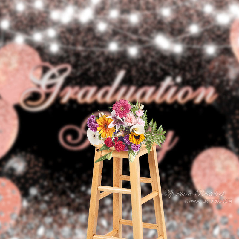 Aperturee - Diamanten Luftballons funkelnder schwarzer Grad Fotohintergrund