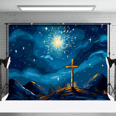 Aperturee - Earth Slope Sparkle Star Dunkelblauer Osterhintergrund