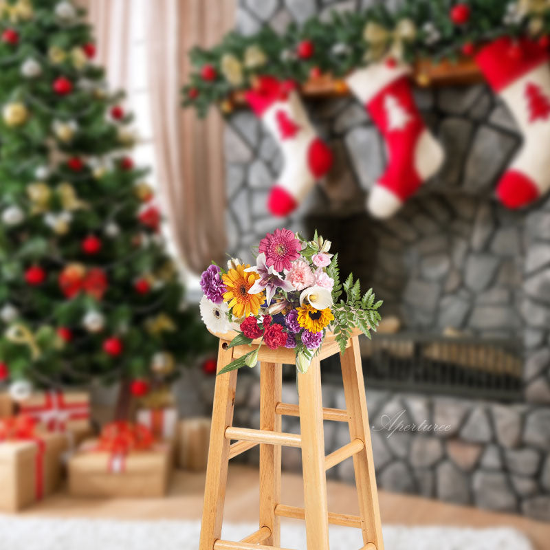 Aperturee - Kamingeschenke Weihnachtsbaum Fotografie Hintergrund