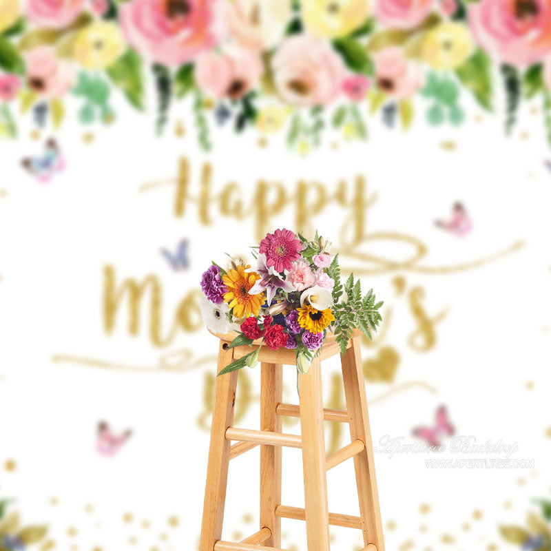 Aperturee - Blumen Schmetterling Goldpunkt Muttertags hintergrund