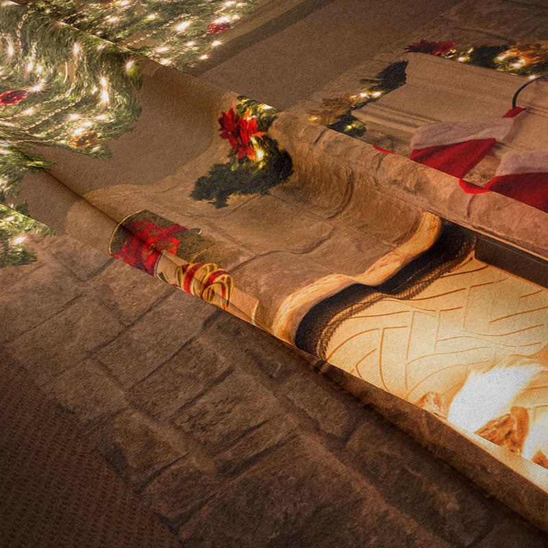 Aperturee - Roter Geschenkvorrat Baum Kamin Weihnachtshintergrund