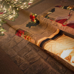 Aperturee - Roter Geschenkvorrat Baum Kamin Weihnachtshintergrund