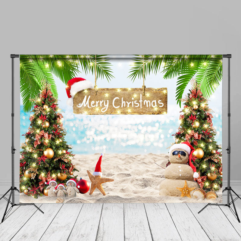 Aperturee - Glitzernder Meeresstrand Bokeh Weihnachtshintergrund im Juli