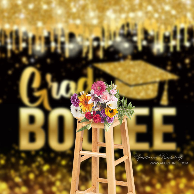 Aperturee - Glitzer Gold Light Grad Cap Fotografie Hintergrund