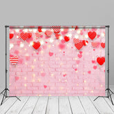 Aperturee - Glitzernder rosa Backsteinmauer Valentinstag Fotohintergrund
