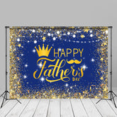 Aperturee - Gold glitzernder blauer Vatertagsparty Fotohintergrund