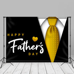 Aperturee - Gold Krawatte Herz schwarz Happy Vatertag Hintergrund Dekor