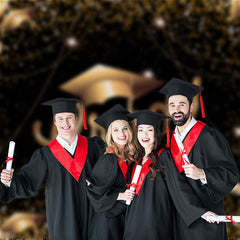 Aperturee - Golden Ribbon Schwarz Grad Party Photo Booth Hintergrund