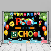 Aperturee - Goodbay Pool Hintergrund im Sommerstil für den Schulanfang