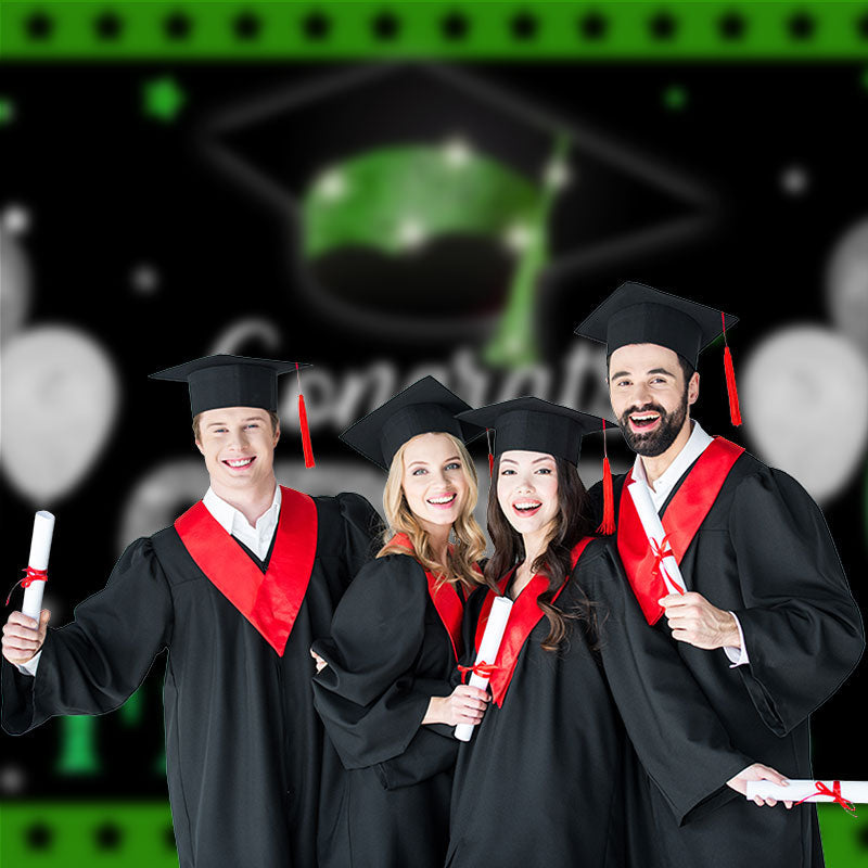 Aperturee - Grün Silber Glitzer Ballon Schwarz Grad Fotohintergrund