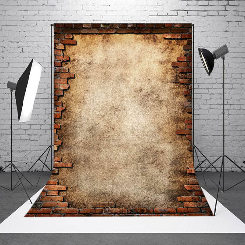 Aperturee - Grunge Retro ländliche Backsteinmauer Fotografie Hintergrund