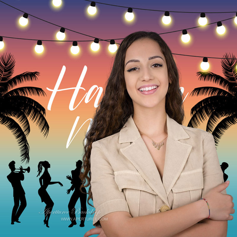 Aperturee - Fotohintergrund Havana Nächte Bäume Tanzen Party Sommer