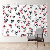 Aperturee - Herz Thema Rot Schwarz Weiß Valentinstag Hintergrund