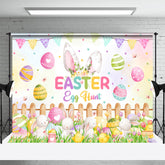 Aperturee - Eiersuche Kaninchen Pflanzen Holzzaun Ostern Hintergrund