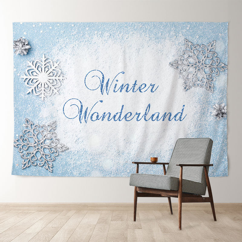 Aperturee - Hellblauer Winterwanderland Urlaubshintergrund