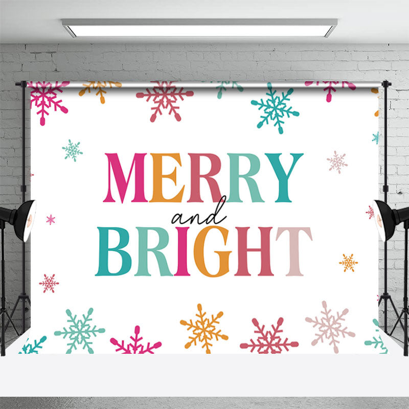 Aperturee - Frohe und helle bunte Schneeflocken Weihnachtskulisse