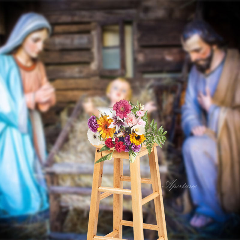 Aperturee - Krippen Jungfrau Maria Joseph Foto Weihnachtshintergrund