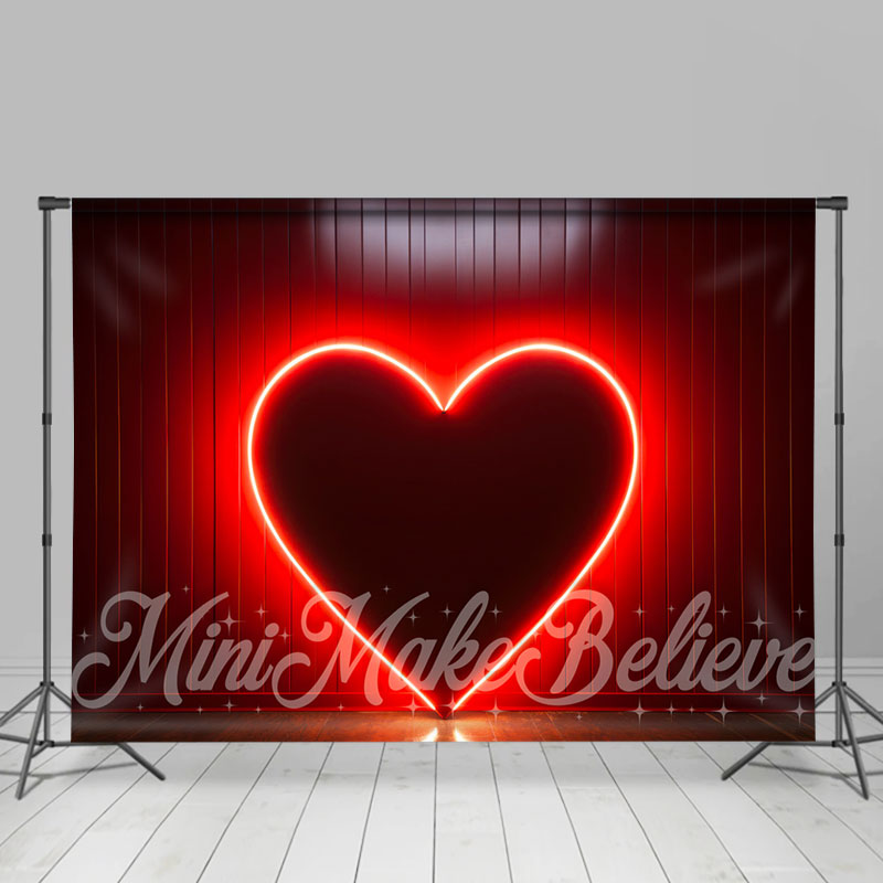 Aperturee - Rotes Neonlicht Herz glücklicher Valentinstag Hintergrund