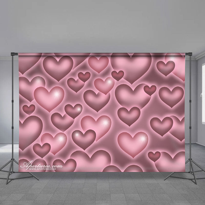 Aperturee - Rosa grauer Herz Valentinstag Fotografie Hintergrund