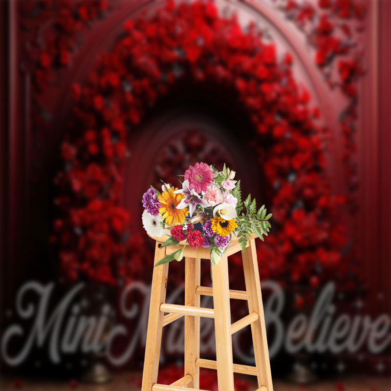 Aperturee - Retro rote Rose Carve Designs Valentinstag Hintergrund