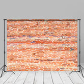 Aperturee – Rustikaler weicher roter Backsteinmauer Fotohintergrund für das Studio
