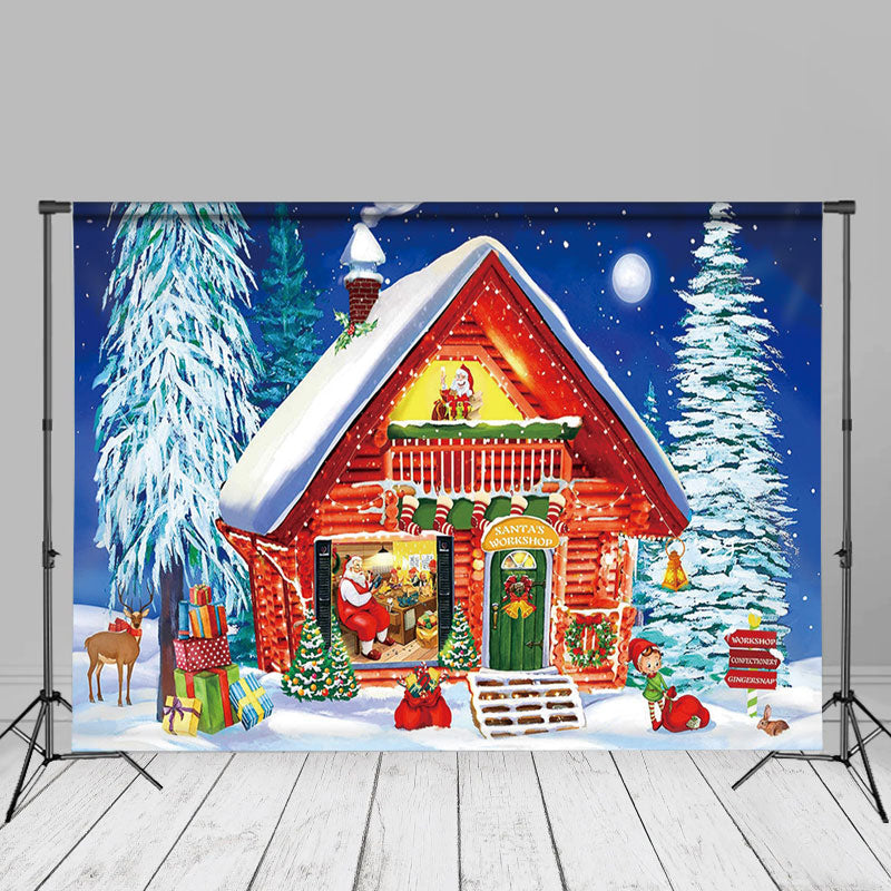 Aperturee - Santas Workshop Winternächte Wald Weihnachtskulisse