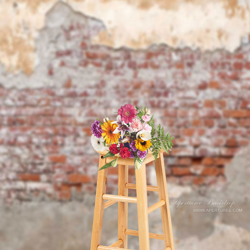 Aperturee – Fotografie Hintergrund „Shabby Country“ mit roter Backsteinmauer