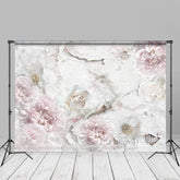 Aperturee - Schäbiger, mit Blumenmuster bedruckter Fotohintergrund aus Holz für Kunst