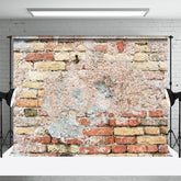 Aperturee - Schäbiger rustikaler Backsteinmauer Portrait Fotohintergrund