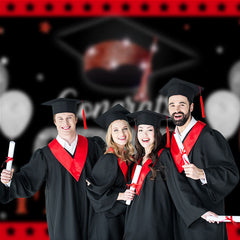 Aperturee - Rote silberne Luftballons schwarzer Grad Hintergrund für Fotos